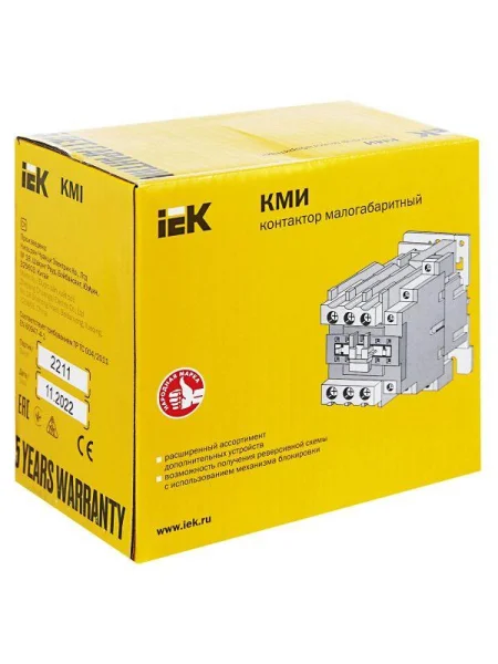 Контактор КМИ-34012 40А 400В/AC3 1HО;1H3 IEK KKM31-040-400-11