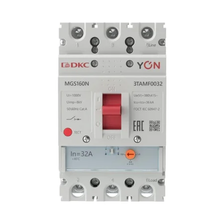 Выключатель автоматический MGS160 3P 25 6-32A 36kA YON MGS160N-3TAMF0032