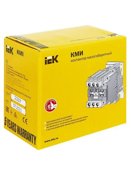 Контактор КМИ-46512 65А 230В/АС3 1НО 1НЗ IEK KKM41-065-230-11