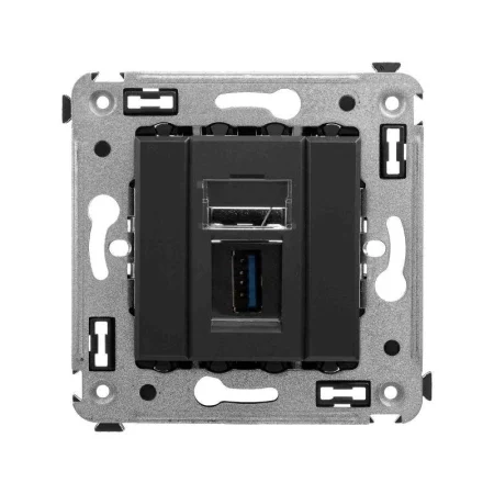 Розетка USB 3.0 1-м СП Avanti "Черный матовый" тип А-А DKC 4412303