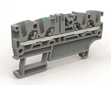 Клемма проходная 4 точки подключения на 2.5кв.мм DKC ZEFC220GR Клемма проходная 4 точки подключения на 2.5кв.мм DKC ZEFC220GR