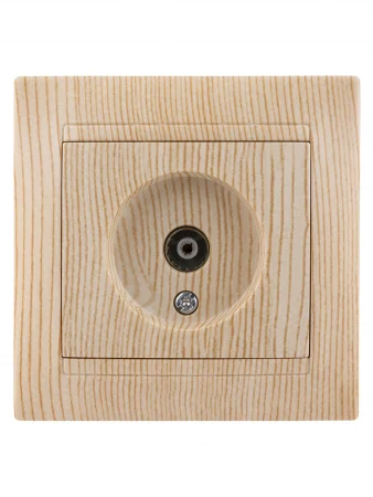 Розетка телевизионная простая (0-2400МГц, "мама") сосна "Лама" TDM