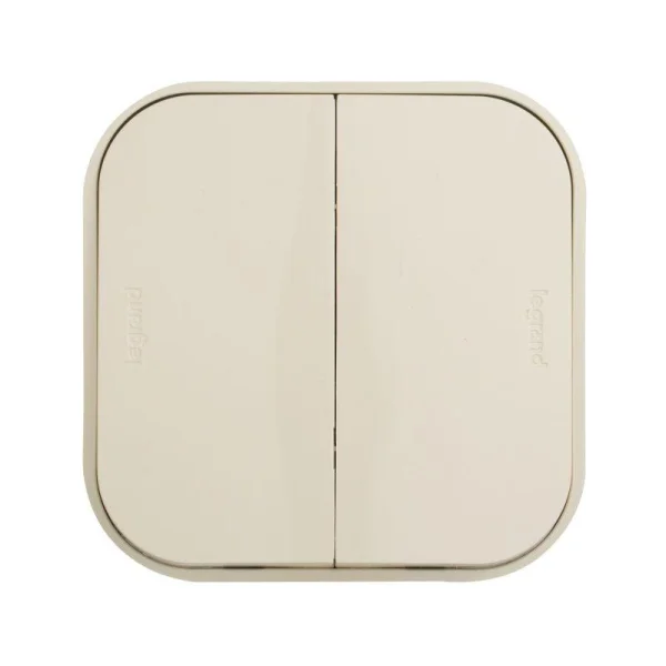 Выключатель 2-кл. ОП Quteo 10А IP20 10AX сл. кость Leg 782232