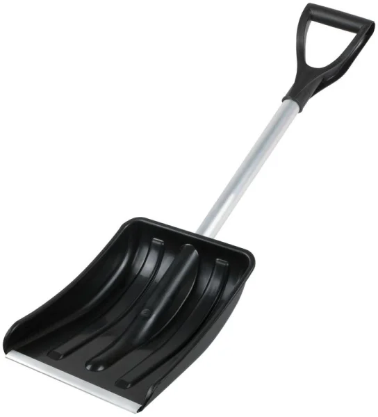 Лопата для уборки снега "Актив-Авто" 365х260х900мм укороченный съемный алюм. черенок; пластик. 68106