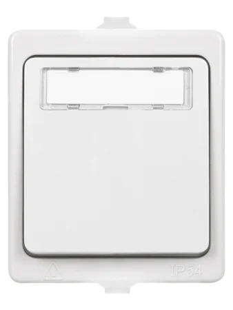 Кнопка звонковая с полем для надписи IP54 6A белая "Вуокса" TDM