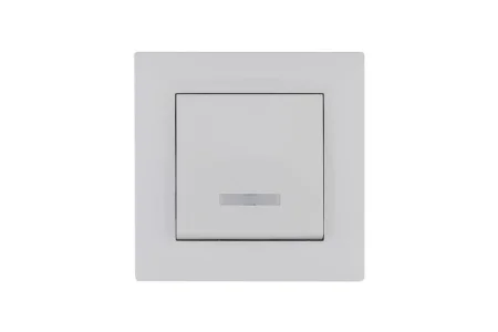 Выключатель 1-клав. с подсветкой Karea RIZZ бел. Makel 88001021