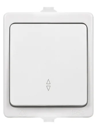 Переключатель на 2 направления 1-кл. открытой установки IP54 10А белый "Вуокса" TDM