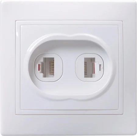 Розетка компьютерная + телефонная 2-м СП Кварта РК/Т12-КБ IP20 бел. GENERICA EIK10-K01-DM