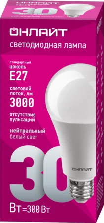 Лампа светодиодная 61 971 OLL-A70-30-230-4K-E27 30Вт ОНЛАЙТ 61971