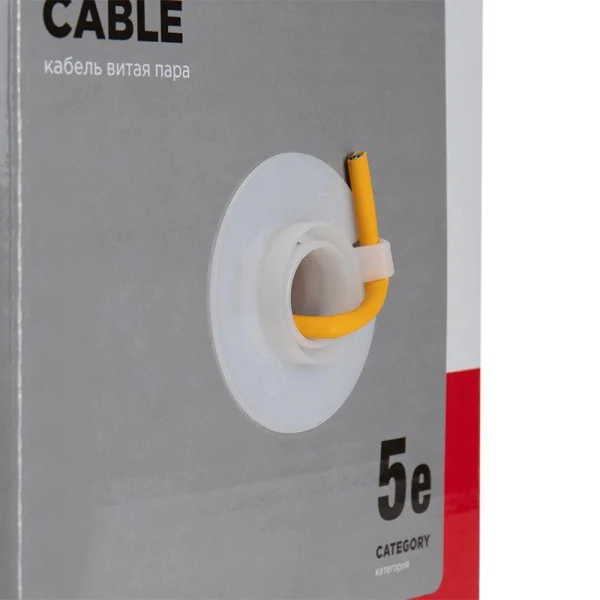 Кабель витая пара U/UTP кат.5E 4х2х24AWG нг(А)-HF медь оранж. 305м (м) Rexant 01-0049