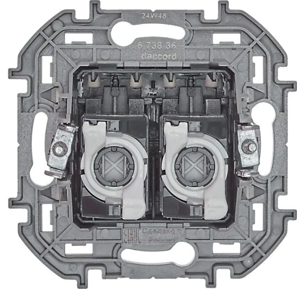 Розетка компьютерная 2-м Inspiria RJ45 кат.5E UTP сл. кость Leg 673836