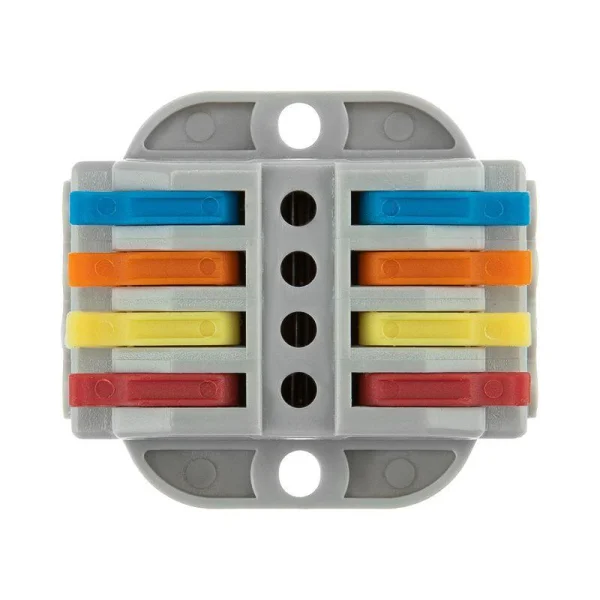 Клемма строительно-монтажная СМК проходная 222-424P 4п 0.08-4кв.мм с монтажной площадкой сер. (уп.25шт) Rexant 07-6264