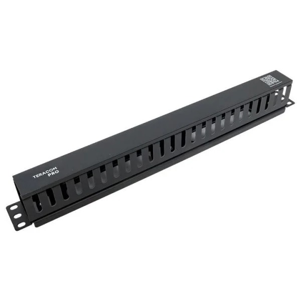 Органайзер кабельный TERACOM PRO с крышкой 19дюйм 1U пластик. черн. EKF TRP-1CORF-PL-BK