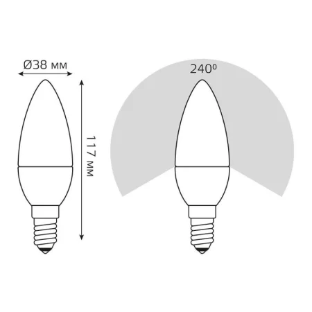 Лампа светодиодная Elementary Свеча 12Вт E14 4100К Gauss 33122