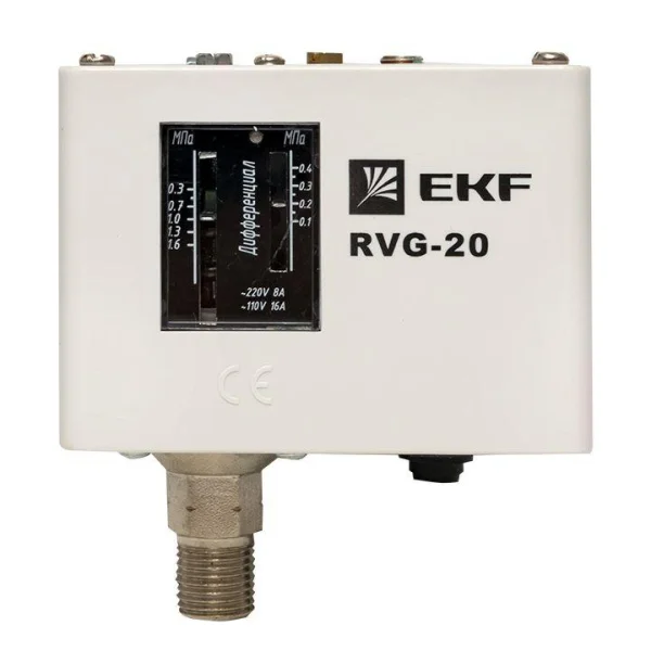 Реле избыточного давления RVG-20-1.6 (1.6МПа) EKF RVG-20-1.6