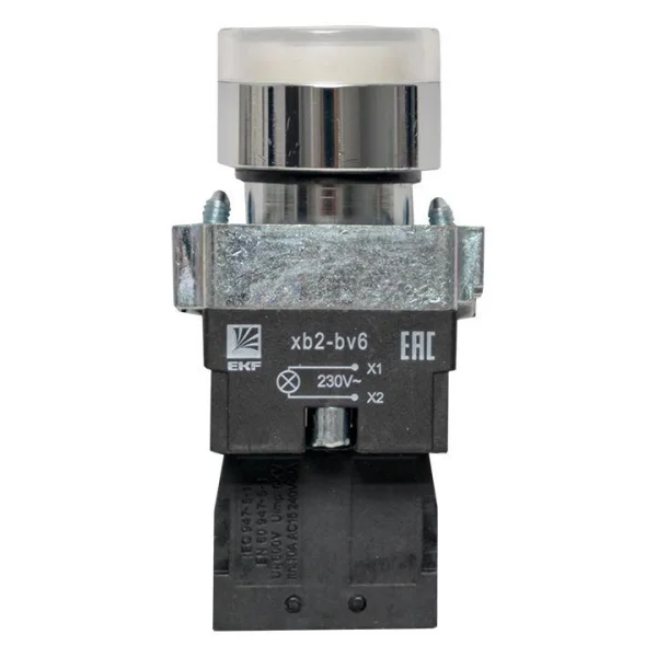 Кнопка BA21 с подстветкой 230В бел. NO PROxima EKF xb2-bw21-230