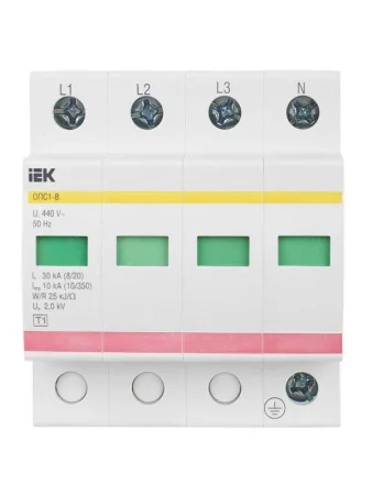 Ограничитель перенапряжения ОПС1-B 4P IEK MOP20-4-B