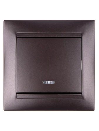 Выключатель 1 кл. с подсветкой 10А шоколад "Лама" TDM