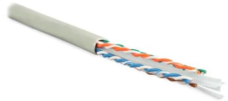 Кабель витая пара U/UTP кат.6 4х2х23AWG solid LSZH нг(А)-HF UUTP4-C6-S23-IN-LSZH-GY-305 сер. (уп.305м) Hyperline 42048