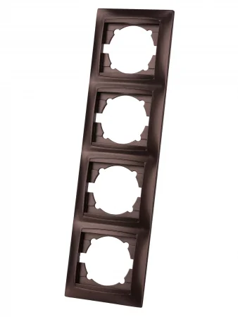 Рамка 4-х постовая вертикальная шоколад "Лама" TDM