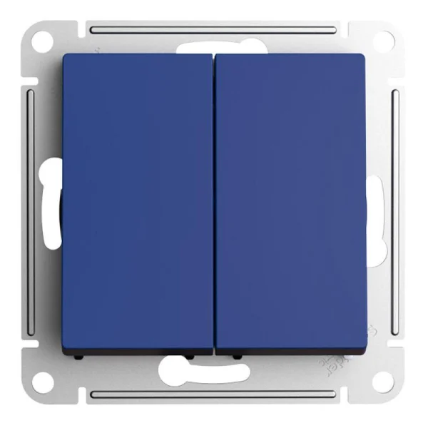 Выключатель 2-кл. AtlasDesign (сх. 2) 10А с самовозвратом механизм аквамарин SE ATN001117