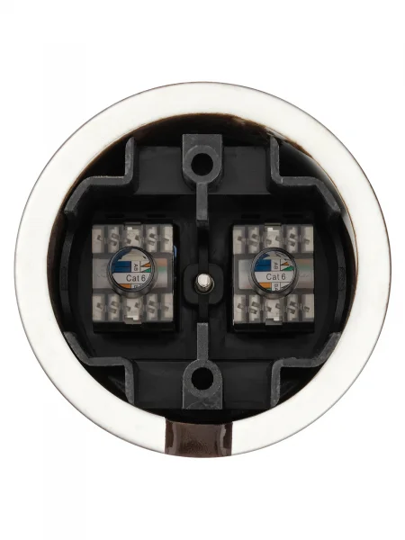 Розетка двойная компьютерная RJ45 коричневая «Болонь» TDM
