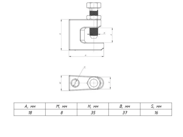 Струбцина монтажная М8 TDZ EKF SM8-TDZ