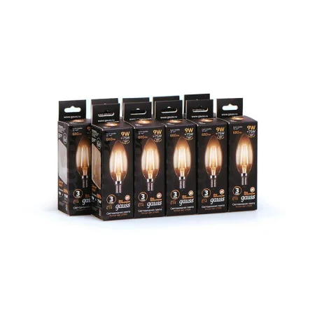 Лампа светодиодная Black Filament Свеча E14 9Вт 2700К Gauss 103801109