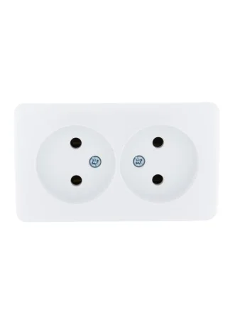 Розетка 2-м ОП Viola 16А IP20 без заземл. бел. LEZARD 751-0200-128