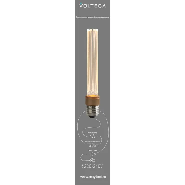 Лампа светодиодная филаментная Loft 271 T30 4Вт 1800К E27 DIM Voltega 8570