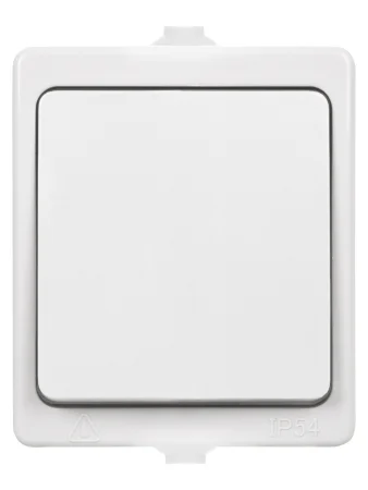 Выключатель 1-кл. открытой установки IP54 10А белый "Вуокса" TDM