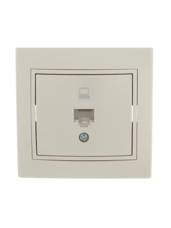 Розетка компьютерная 1-м СП Mira RJ45 крем./крем.. LEZARD 701-0303-139
