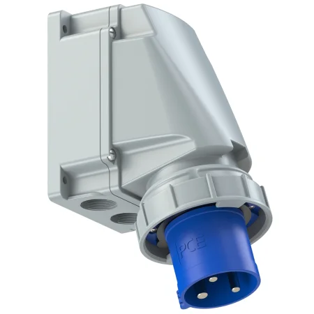 533-6 PCE Вилка настенная 63А/230V/1P+N+E/IP67