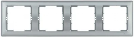 Рамка 4-м BOLERO РГ-4-БС горизонт. серебр. IEK EMB40-K23