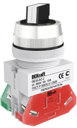 Переключатель на 2 положения I-O ПЕ-22 с фиксацией стандарт. ручка DEKraft 25061DEK