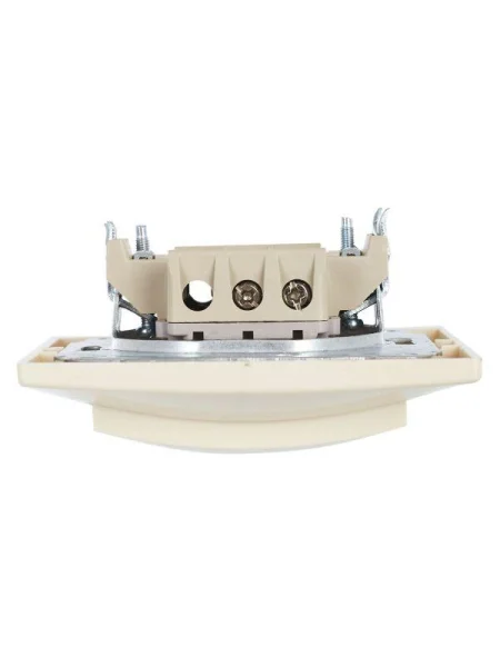 Переключатель проходной 1-кл. СП Кварта 10А IP20 ВСп10-1-0-ККм крем. IEK EVK12-K33-10-DM