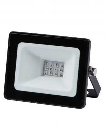 Прожектор светодиодный СДО-04-010Н-С (синий свет) 10 Вт, IP65, черный, Народный