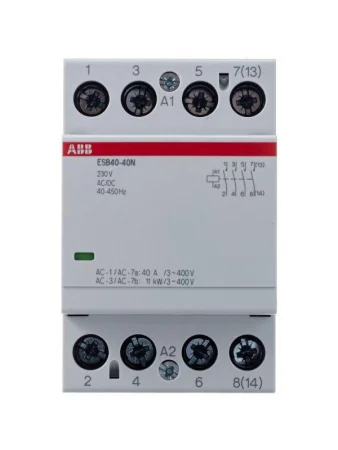 Контактор ESB40-40N-06 модульный (40А АС-1 4НО) катушка 230В AC/DC ABB 1SAE341111R0640