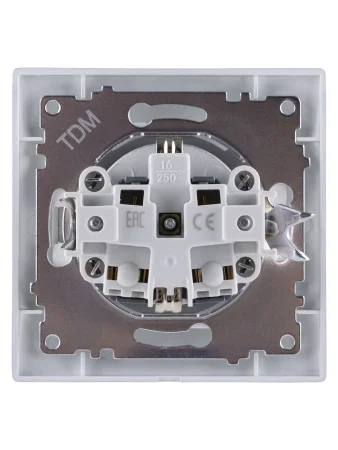 Розетка 2П+З 16А 250В серебр. металлик "Лама" TDM