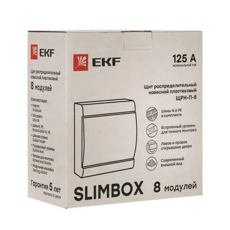 Щит ЩРН-П-8 "SlimBox" IP41 бел. дверца PROxima EKF sb-n-8w