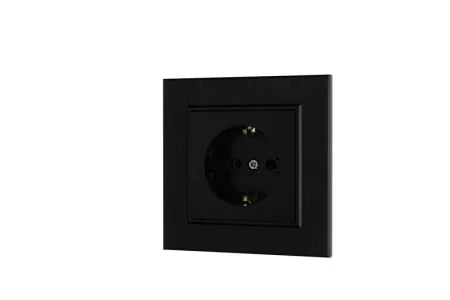 Розетка 1-м Karea LINE STAR с заземл. чер. Makel 86054028