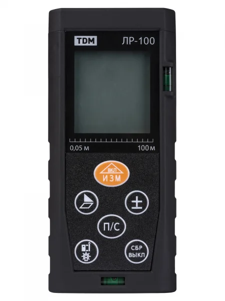 Лазерная рулетка ЛР-100, дальность 100 м, точность 2 мм, подсветка, IP54, 2хAAA, “Алмаз” TDM