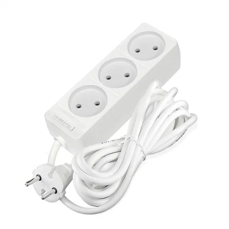 Удлинитель 3х3м без заземл. 10А IP20 2.2кВт ПВС 2х1 бел. DOMTOK 2351