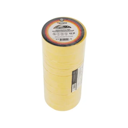 Изолента ПВХ профессиональная 0.18х19мм 20м желт. Kranz KR-09-2802
