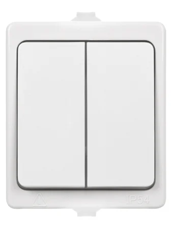 Выключатель 2-кл. открытой установки IP54 10А белый "Вуокса" TDM