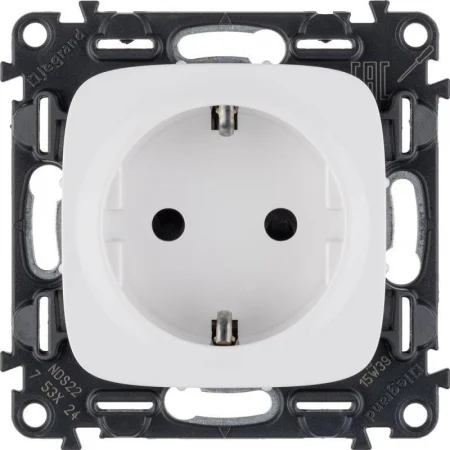Механизм розетки 1-м СП Valena Allure 16А IP20 250В 2К+З с лиц. панелью винт. зажимы бел. Leg 753724