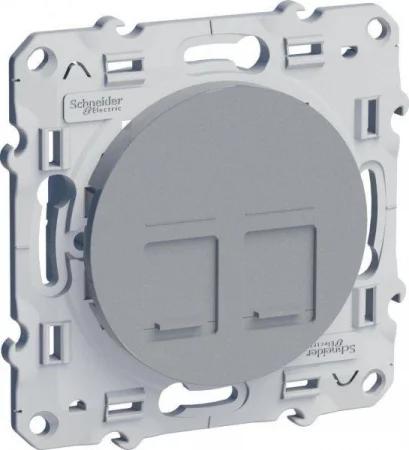 Розетка компьютерная 2-м СП Odace RJ45 кат.5E неэкранир. механизм алюм. SchE S53R481