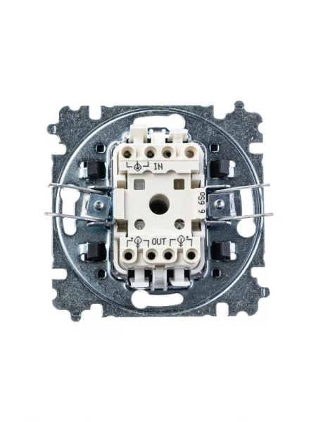 Переключатель 1-кл. СП Levit IP20 сталь/дым. черн. ABB 2CHH590645A6069
