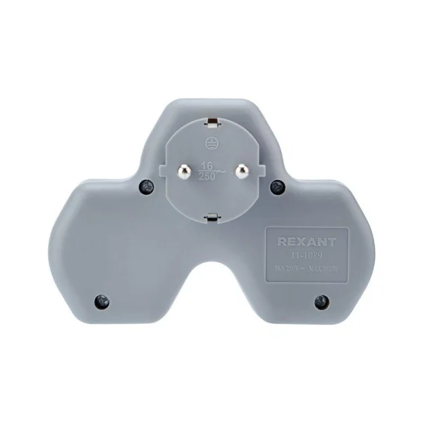 Разветвитель 2-м с заземл. 16А IP20 2хUSB 2.4А защ. шторки бел. Rexant 11-1089