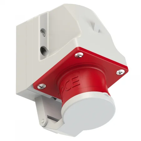 514-6d PCE Вилка настенная 16А/400V/3P+E/IP44 с крышкой